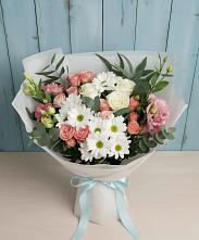 Букет цветов из:  Розы, Лизиантусы и Хризантемы #REPLACE_PRED# Рождественской Ставропольский край