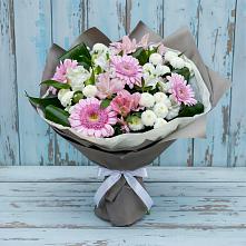 Букет цветов из:  Герберы, Альстромерии и Хризантемы в Рождественской Ставропольский край