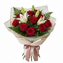 Букет цветов из:  Лилии и Розы в Рождественской Ставропольский край