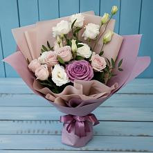 Букет цветов из:  Розы и Лизиантусы #REPLACE_PRED# Рождественской Ставропольский край