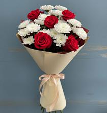 Букет цветов из:  Розы и Хризантемы в Рождественской Ставропольский край