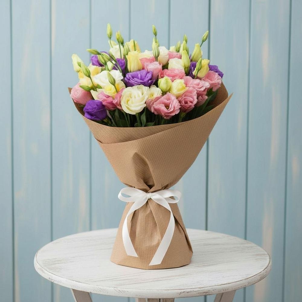 Букет цветов из: Лизиантусы в Рождественской Ставропольский край