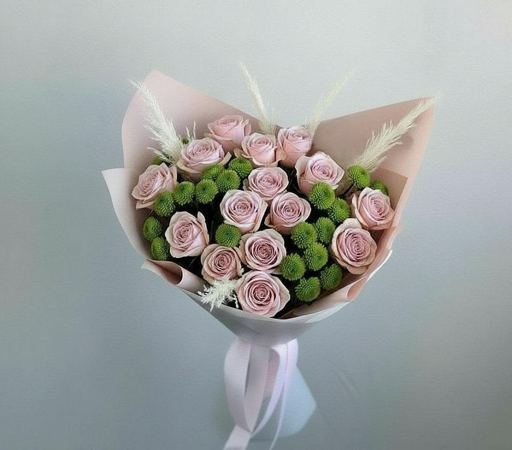 Букет цветов из: Розы и Хризантемы в Рождественской Ставропольский край