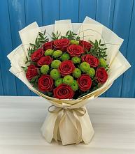 Букет цветов из:  Розы и Хризантемы в Рождественской Ставропольский край