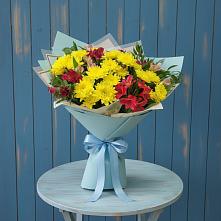 Букет цветов из:  Альстромерии и Хризантемы в Рождественской Ставропольский край